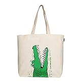 Eono Essentials - Bolsa al hombro de 100 % algodón/tela, reutilizable y ecológica, grande,...