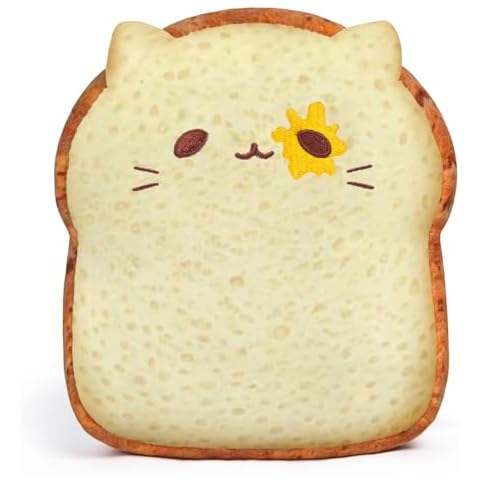 Caaaat Toast Bread Plush Pillow Cover
