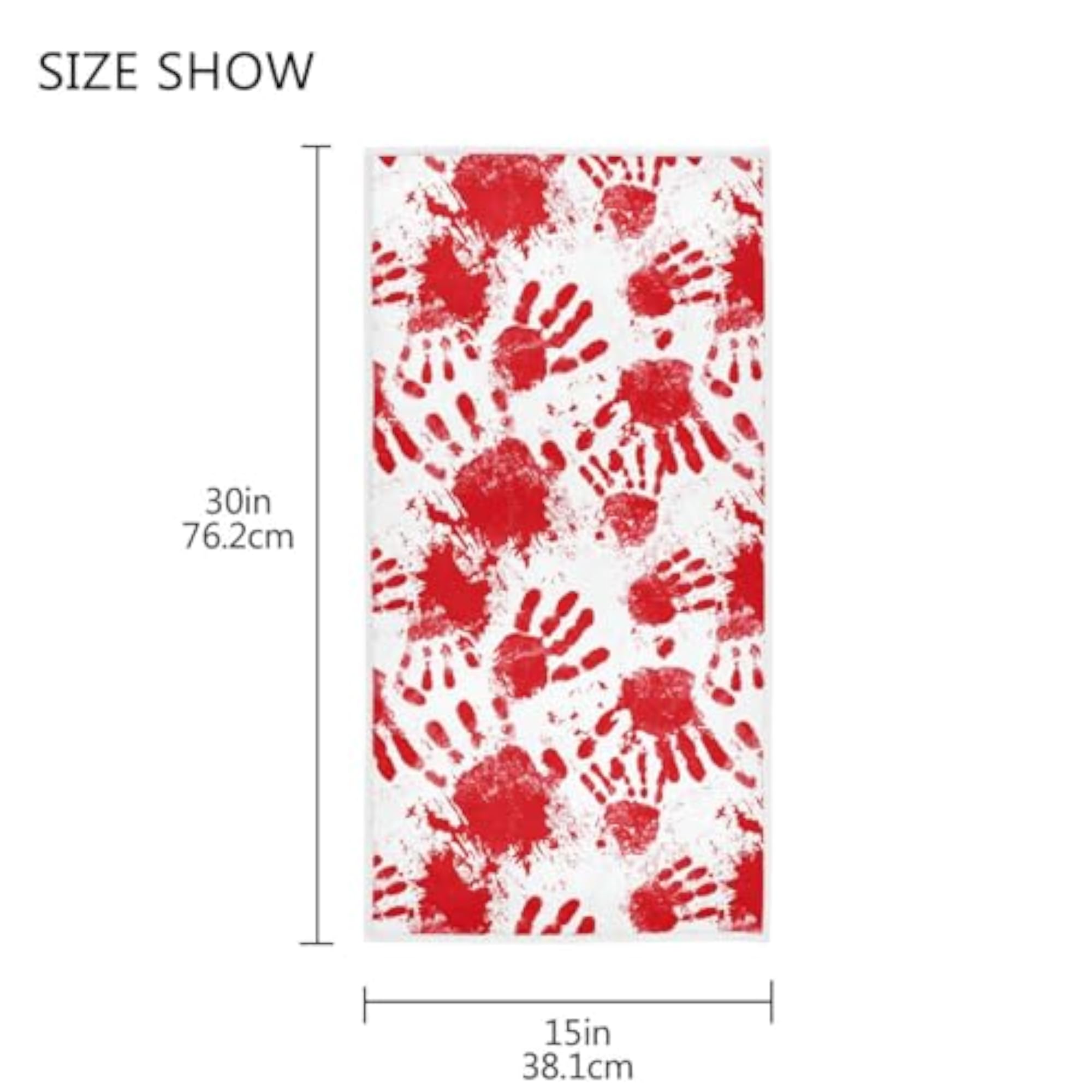 Halloween Hand Bath Towels, Bloody Handprints Design