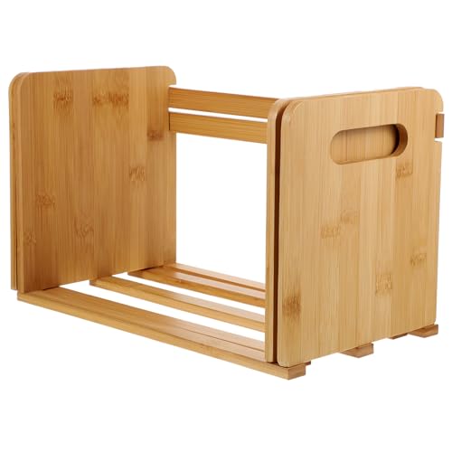 Étagère de bureau khaki extensible bambou organisateur pratique