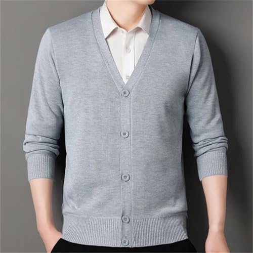 Mens Casual Winter Buttons Knit Cardigan Solid Slim Fit V-Neck Fleece Warm Sweater Sweatercoat4