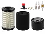 796031 Air Filter Oil Filter with Spark Plug Tune Up Kit Compatible with Briggs & Stratton John Deere D100 D110 D125 D130 D140 Husqvarna yta22v46 yth24v48 yth22v46 craftsman 793569 591334 594201