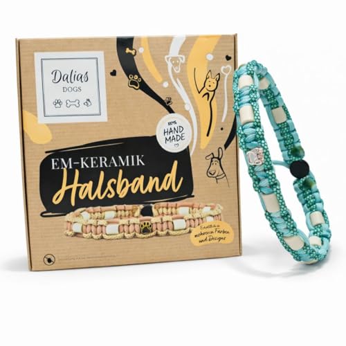 Collier en céramique EM pour chiens et chats - Fait sur mesure - EM-Band original - Paracorde américaine (31-40 cm, menthe)