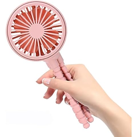 Portable Baby Stroller Fan, Battery Operated Mini Clip Fan, Detachable 3 Speed Rechargeable 360° Rotate Handheld Desk Cooling Fan for Car Seat Crib Treadmill Travel-Pink Cover