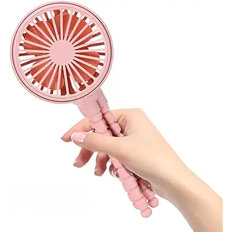 Portable Baby Stroller Fan, Battery Operated Mini Clip Fan, Detachable 3 Speed Rechargeable 360° Rotate Handheld Desk Cooling Fan for Car Seat Crib Treadmill Travel-Pink Cover