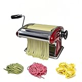 Fabricante manual de fideos de acero inoxidable con cuchillas de corte de 2 mm y 4 mm, máquina de pasta de manivela...
