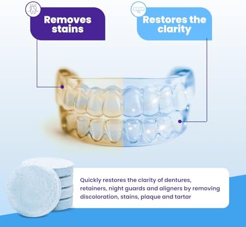 Retainer Brite - Retainer Cleaner Tablets for Invisalign, Mouth Guard Cleaner, Night Guard Cleaning and More. Cleaning Tablets for Ultrasonic Cleaners. 120 Tablets - 4 Month Supply. Made in USA - 2