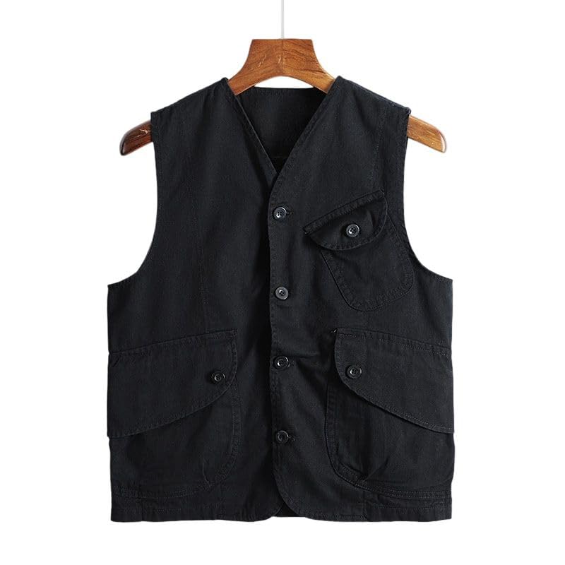 Veste ample sans manches avec ourlet côtelé et plusieurs poches - 4
