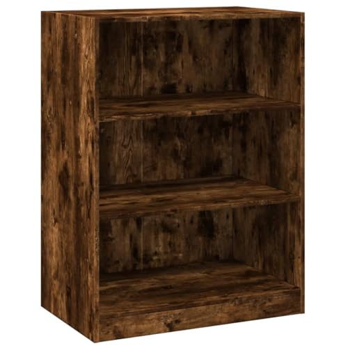 Teenpull Armario de madera de roble ahumado con 77 x 48 x 102 cm, compacto, ahorra espacio, para pasillo, dormitorio, vestidor, perchero con estantes y barra estable