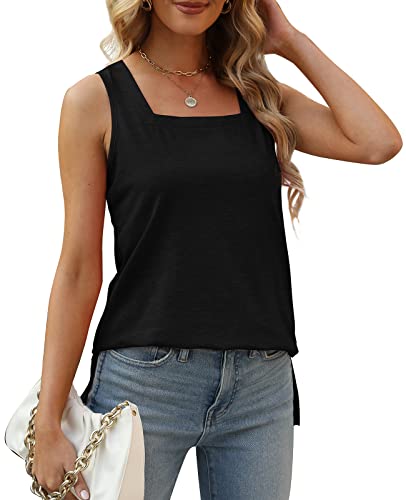 XIEERDUO Summer Tank Tops for Women Square Neck Loose Fit Casual Fashion Flowy Sleeveless4