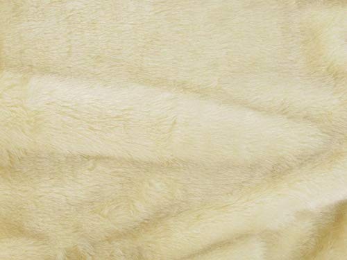 Plain Faux Fur Short Pile Furry Plain Solid Colour Fabric Material Dressmaking Costume Arts & Crafts (1 Metre, Cream)