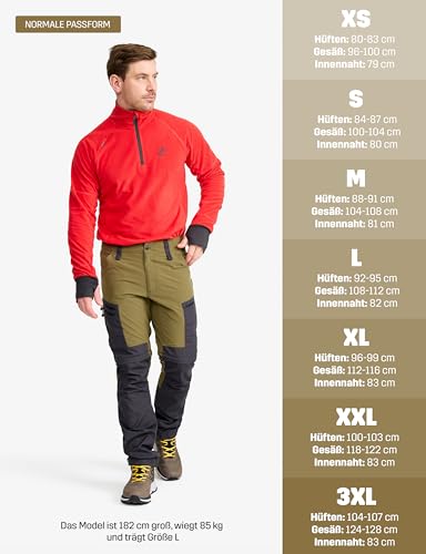 Foto von RevolutionRace Herren RVRC GP Pro Zip Off Pants, strapazierfähige, belüftete und wandelbare Hose für alle Outdoor-Aktivitäten, Dark Olive, L