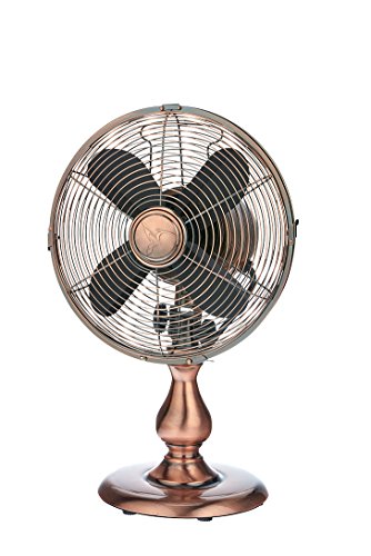 DecoBREEZE Oscillating Table Fan 3 Speed Air Circulator Fan, 10 In, Brushed Copper - Thumbnail 2