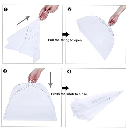 Image of Sulfar Food Cover Umbrella Tent Mosquito Protection Mesh Screen Reusable and Collapsible Outdoor Picnic BBQ Food Covers Net for Flies Bugs & Mosquitoes (Multicolor)
