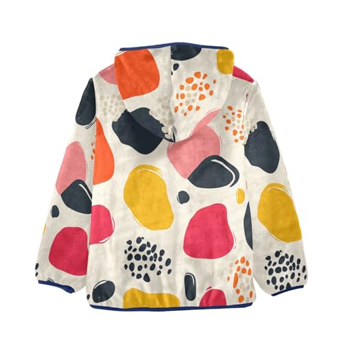 Colorful Shape Girls Fleece Jacket Girls Fall Jacket Girls Zip Up Hoodie Girls Sherpa Jacket 2-10T2