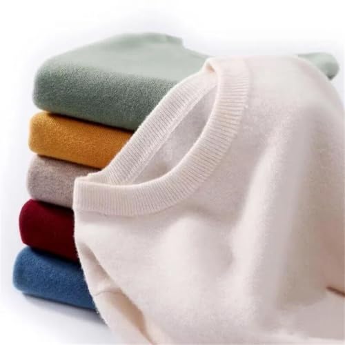 Wool Sweater for Men's Round Neck Long Sleeved Pullover Sweaters Loose Knit Business Jumpers Tops2