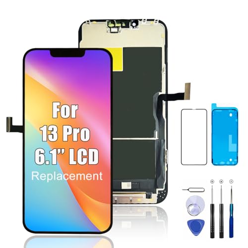 for iPhone 13 Pro Screen Replacement, 6.1'' LCD COF Display and Touch Digitizer Full Assembly with Repair Tool Kits, 120Hz Promotion, Screen Protector (for A2483, A2636, A2639, A2640, A2638)