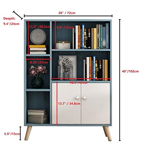Gdlma Storage Sideboard,Modern Bookcase With 2 Doors,Blue #TOP2