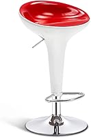 Vista 7 de Taburete de bar moderno, taburete de bar de altura ajustable, taburete giratorio de piel sintética, sillas de comedor hidráulicas, taburetes