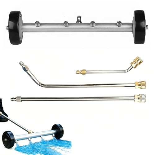 Hochdruckreiniger Unterbodenreiniger 4000 PSI Auto Unterbodenreiniger Unterbodenwäsche mit 3 Verlängerungsrohren & 1/4 Zoll Schnellanschluss Inklusive 4 Düsen Reinigen Mühelos Gehwege und Einfahrten