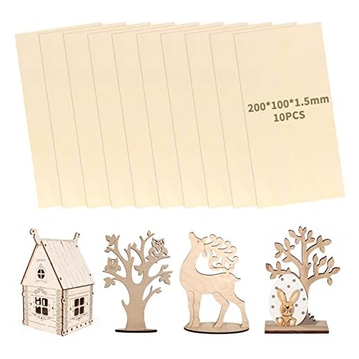 10 Hojas Madera de Balsa 200 x 100 x 1,5 mm, Madera Fina sin Terminar, Madera Contrachapada para Proyectos de Modelos de Barcos Casa de Madera DIY Aeronave Manualidades