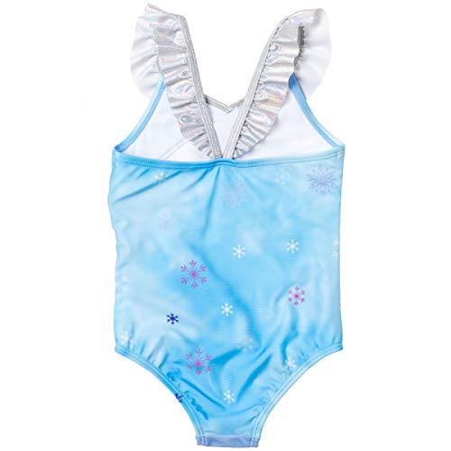 Disney Princess Anna Elsa Frozen Little Girls 2 Pack Crossover One Piece Bathing Suits Blue/Purple 6 #TOP3