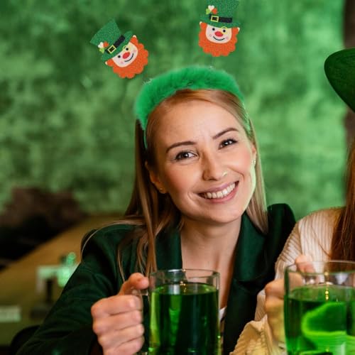 Andiker St. Patricks Day Kopfschmuck, grüne irische Haarband, lustiger Glitzerkopf, für Irische St. Patricks Day Party Dekoration (Kopfportrait)