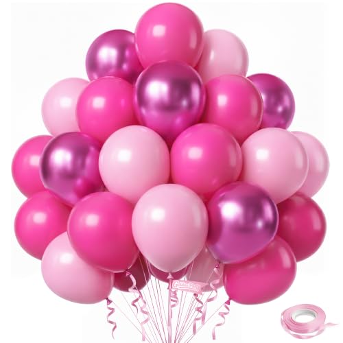 Golden Party Pink Balloons 60PCS 12inch Latex Party Balloons