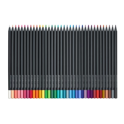 Image of Faber-Castell Black Edition Colored Pencils - 36 Count, Black Wood and Super Soft Core Lead, Coloring Pencils for Kids, Teens, Adult Coloring Books, Art Colored Pencils