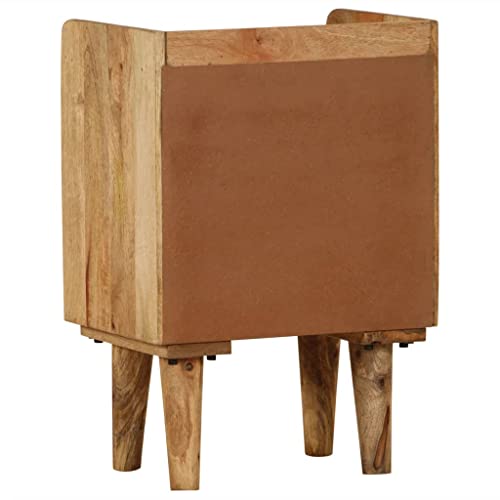 Table de chevet en bois de manguier avec rangement de style rustique - 5
