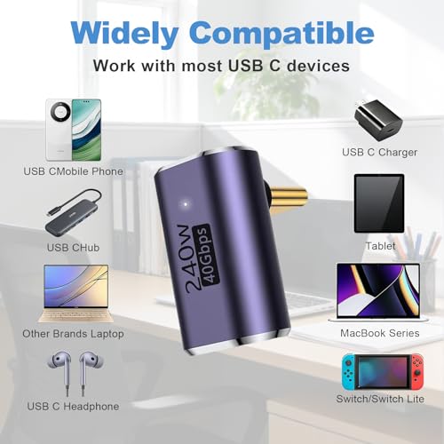 Pack de 3 Adaptadores USB C en ángulo de 90 grados miniatura 3