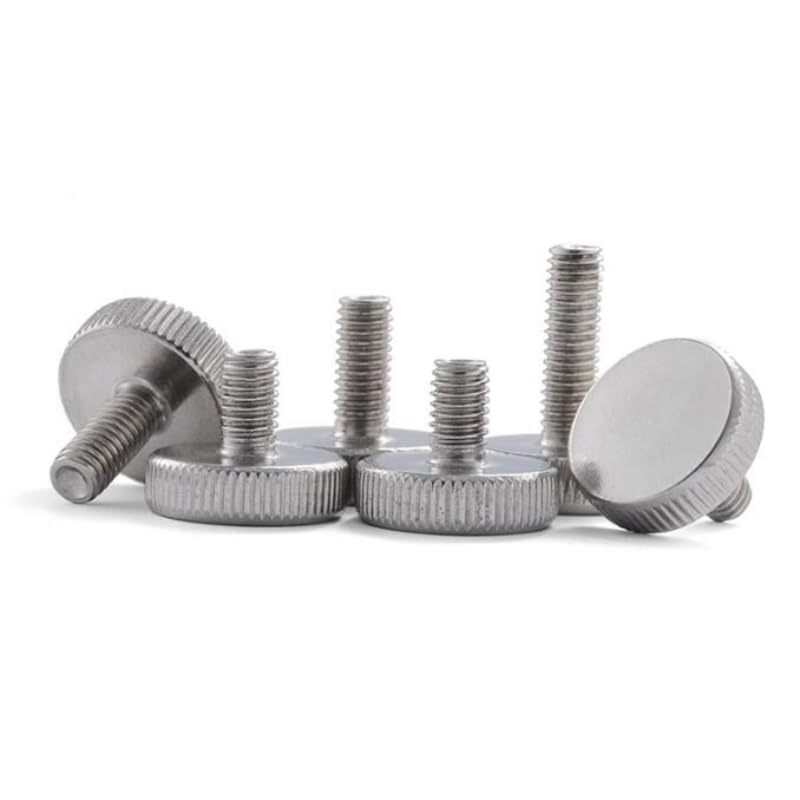 10/20 Pz M3 M4 M5 M6 In Acciaio Inox 304 Testa Piatta Zigrinata Mano Vite Di Regolazione A Grande Lunghezza Del Filetto 6~40mm(14mm,M6-10pcs)