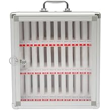 30 Slots Cell Phone Locker Aluminum Alloy Cellphone Storage Cabinet Phone Storage Box for Classroom Office Conference Rooms 30 Slots
