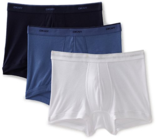 DKNY Men's Contoured Pouch 3 Pack Trunk, White/Dusk/Navy, Medium