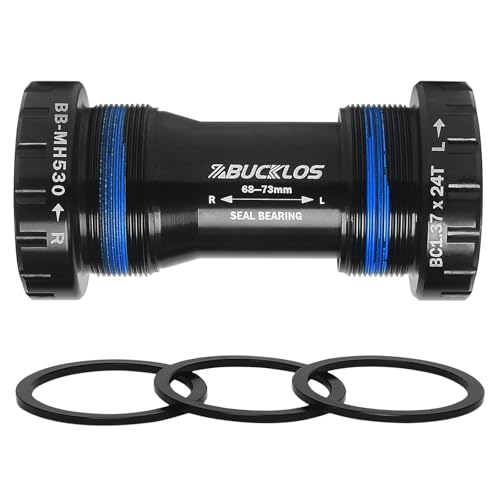 BUCKLOS Threaded/PressFit Bottom Bracket BSA 68-73mm/86-92mm -Ceramic/Steel Bearings(Black/Red)