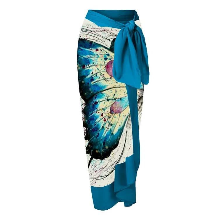 Image of AARAM Stylish Premium Women's One Piece Swimsuit with Cover Ups Wrap Skirt Sarong Retro Floral Print Monokini Tummy Control Swimwear, Printed Swimming Costume for Women Beach Wear