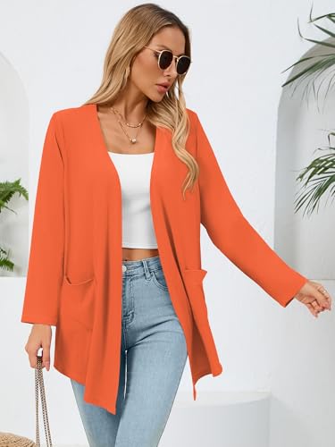 Image of Women's Lightweight Open Front Cardigans Casual Soft Drape Spring Summer Fall Cardigan S-3XL