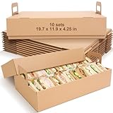 Ceenna 10-pack Kraft Paper Catering Trays with Lids 19.7 x...
