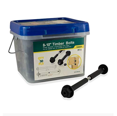 OZCO OWT Adjustable Timber Bolts, 3/4' x 8-10', Steel, Powder Coated Finish, Black, 30 Pieces - Image 2