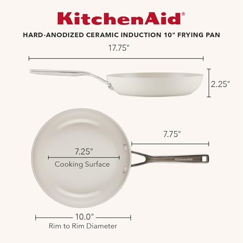 Image of KitchenAid Ceramic Induction Skillet Set, 2-Piece, Porcelain White