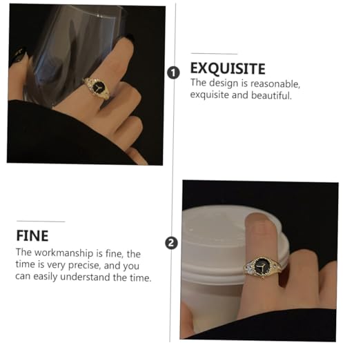 Holibanna 2 Stuks Horlogeband vintage horlogering heren minimalistisch horloge ringen heren horloges dame horloge kijk voor meisjes eenvoudig accessoires Combo plaat diamanten ring Mevrouw - Afbeelding 5