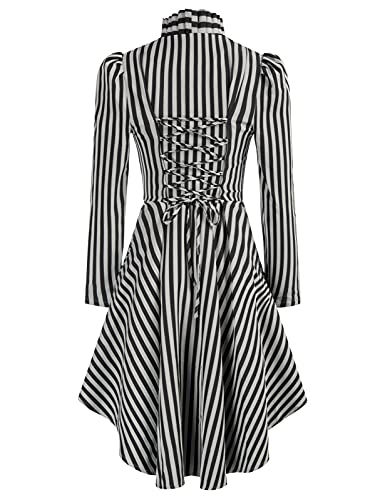 Coat High-Low Hem Stand Collar Women Long Sleeve Steampunk L 2144-7 steampunk buy now online