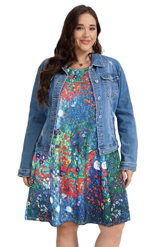 Image of elescat Plus Size Summer Dresses for Women Sleeveless Pockets Beach Tshirt Tank Sundress 2026
