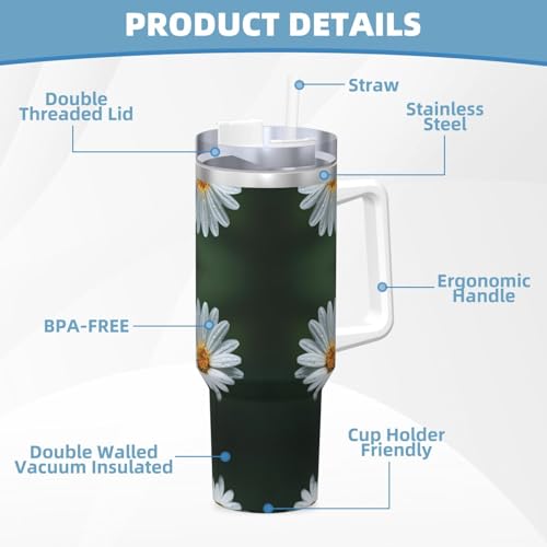 Vaso térmico acero inoxidable con asa y sorbete 40oz miniatura 6