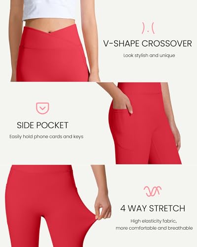 Image of JOCMIC Girls Athletic Leggings High Waist for Kids Yoga Dance Gym Pants with Pocket