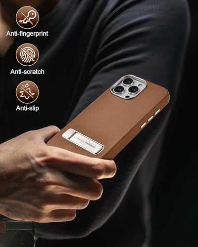 Coque iPhone 16 Pro Max抗震保护，解决手酸看剧痛点，自带磁吸金属支架 - 5