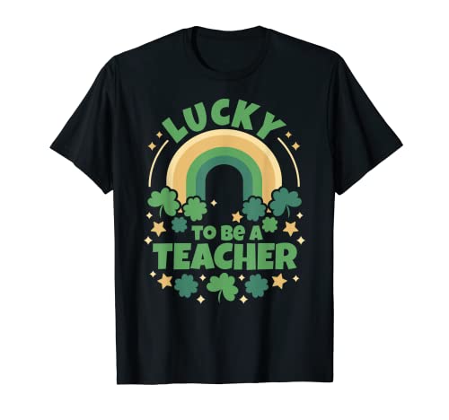 Happy St Patrick Day Lucky Teacher Mignon trèfle T-Shirt