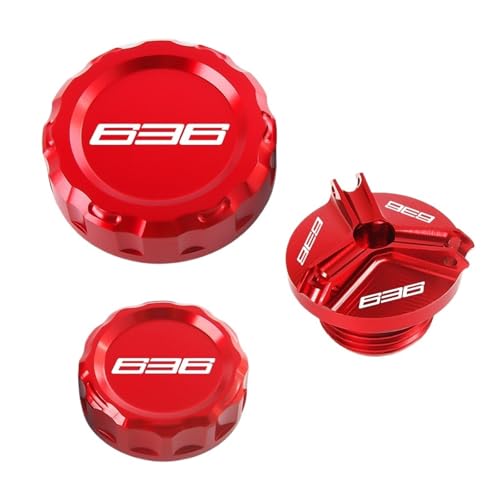 ZX-6R ZX6R ZX636 ZX-6R 636 2024 2025 オートバイアクセサリー ブレーキフルードリザーバーカバー&エンジンプラグ オイルフィラーキャップ(Red-636)