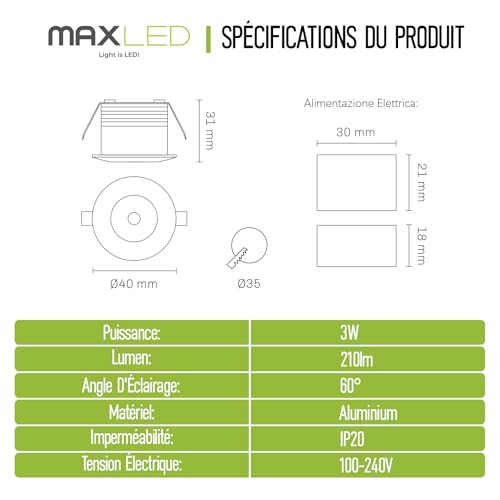 Mini spots LED encastrables aluminium au design épuré - 7