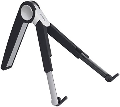 ANGROC High-strength Aluminium Alloy Foldable Computer Stand, Adjustable Cradle/Holder for iPad/Notebook/Laptop/Netbook (Black)